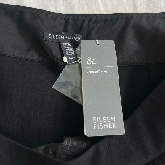 Eileen Fisher NWT Grandeur Jacquard with Stretch Ponte Black Pencil Skirt Medium - Picture 7 of 9
